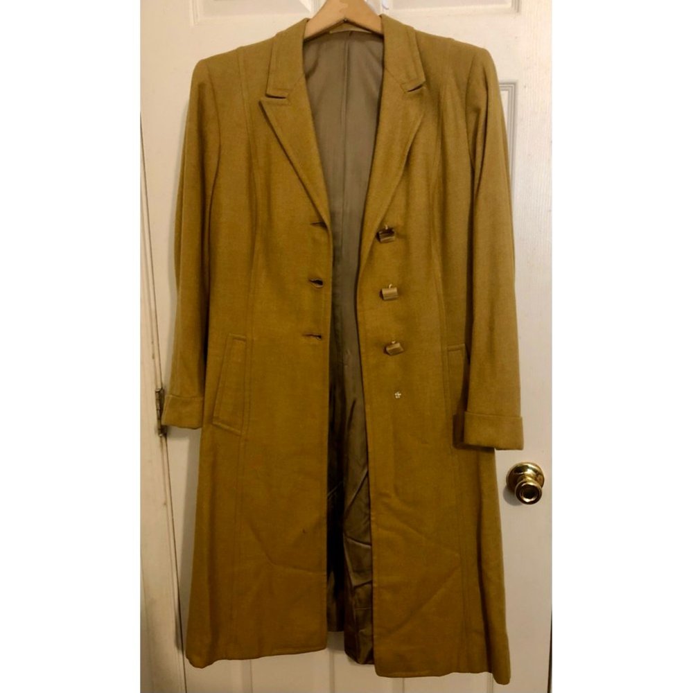 Arthur Rosenberg Tailors New Haven New York Tan Wool‎ Blend Trench Coat
